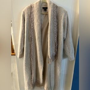 Beautiful Venesha Angora Sweater Coat with Fringed Scarf